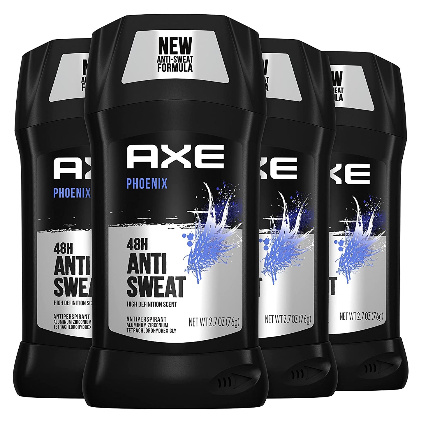 Phoenix Antiperspirant Deodorant for Men, 4-Pack, 48-Hour Sweat and Odor Protection, Crushed Mint & Rosemary, 2.7 Oz Each